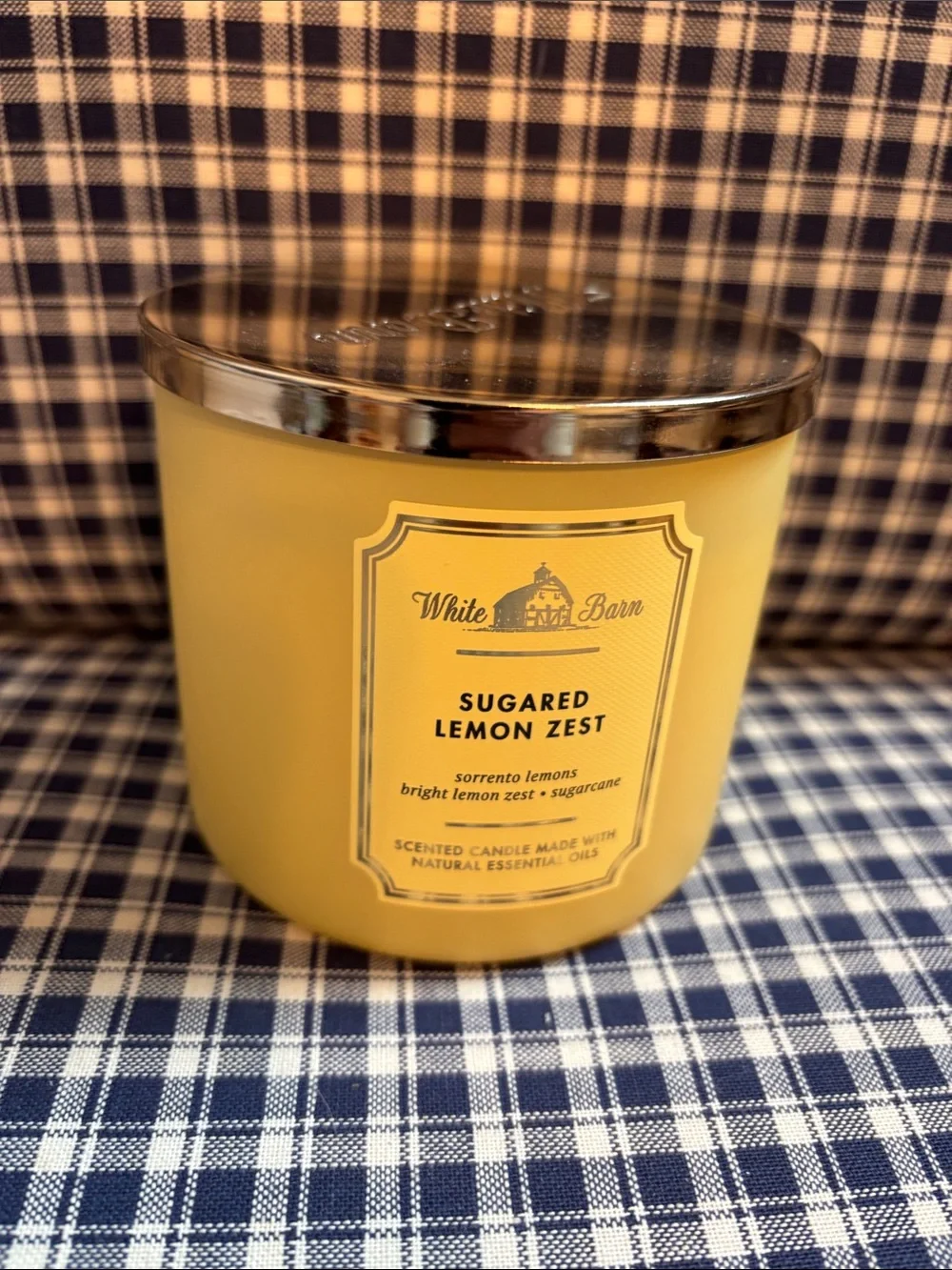 White barn “sugared lemon zest” three wick candle